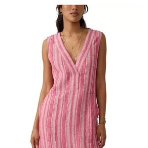Pink Striped Women's mini dress